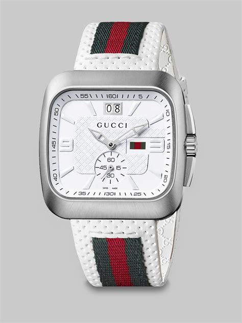 gucci watch white leather strap|replacement Gucci watch strap.